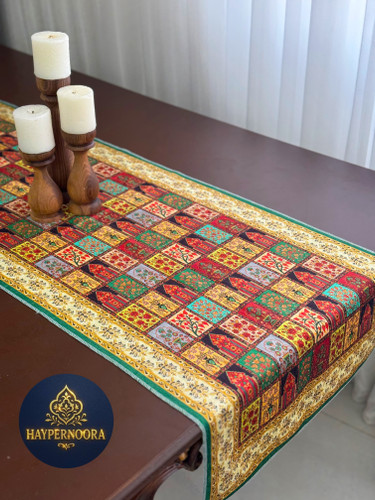 رانر (طرح چهل تیکه) جنس مخمل ابریشم ضد لک