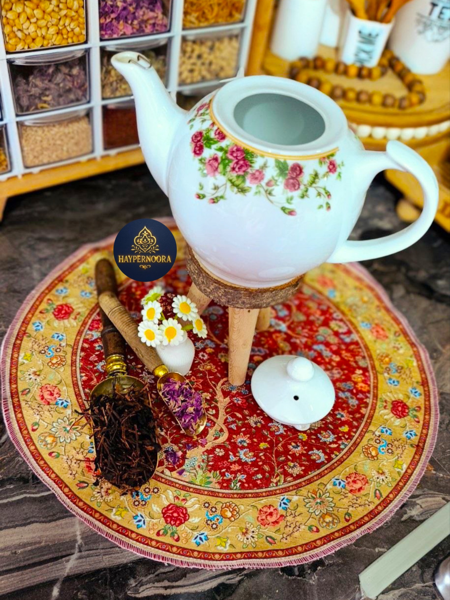 زیر بشقابی (طرح آهو) جنس مخمل ابریشم ضد لک