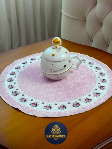 زیر بشقابی (طرح غنچه) جنس مخمل ابریشم ضد لک